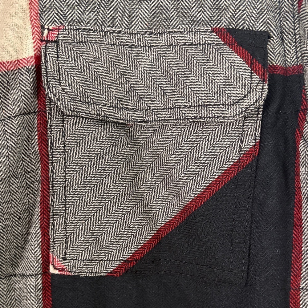 George Men's Checkered Barn Jacket - Black, Gray, Red and Cream - Picture 3 of 6